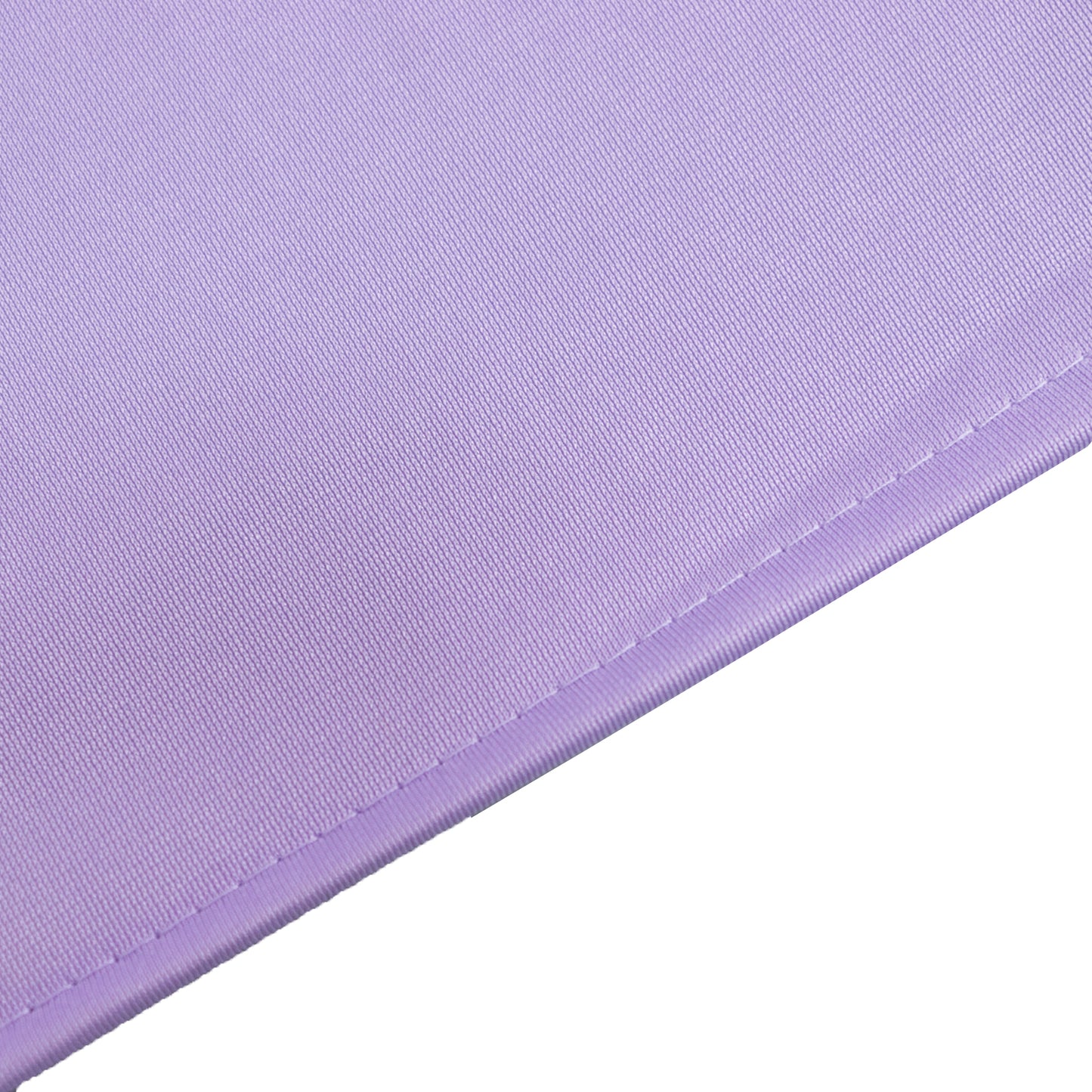 132" Lavender Lilac Scuba Wrinkle Free Round Tablecloth, Seamless Scuba Polyester Tablecloth for 6 Foot Table With Floor-Length Drop