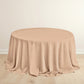 132" Nude Scuba Wrinkle Free Round Tablecloth, Seamless Scuba Polyester Tablecloth