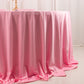 132" Pink Scuba Wrinkle Free Round Tablecloth, Seamless Scuba Polyester Tablecloth for 6 Foot Table With Floor-Length Drop