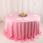 132" Pink Scuba Wrinkle Free Round Tablecloth, Seamless Scuba Polyester Tablecloth for 6 Foot Table With Floor-Length Drop