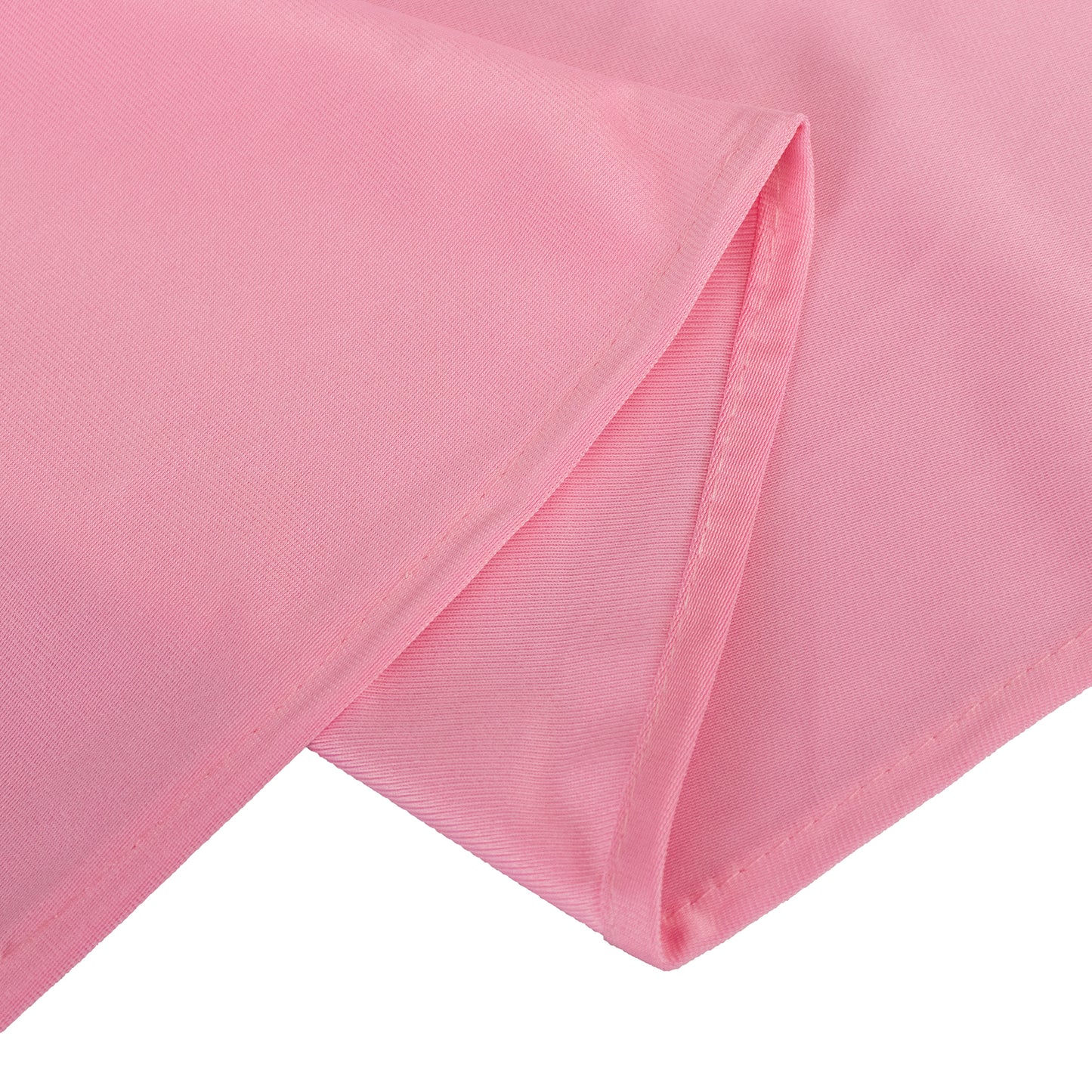 132" Pink Premium Scuba Wrinkle Free Round Tablecloth, Seamless Scuba Polyester Tablecloth for 6 Foot Table With Floor-Length Drop