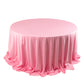 132" Pink Scuba Wrinkle Free Round Tablecloth, Seamless Scuba Polyester Tablecloth for 6 Foot Table With Floor-Length Drop