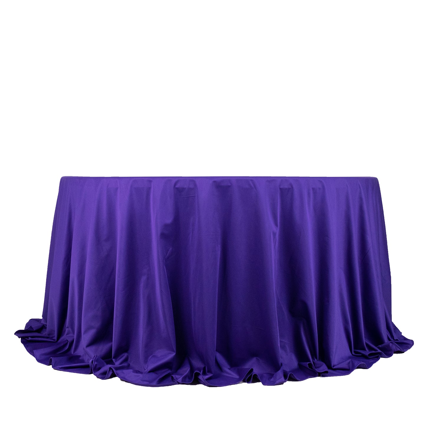 132" Purple Premium Scuba Wrinkle Free Round Tablecloth, Seamless Scuba Polyester Tablecloth