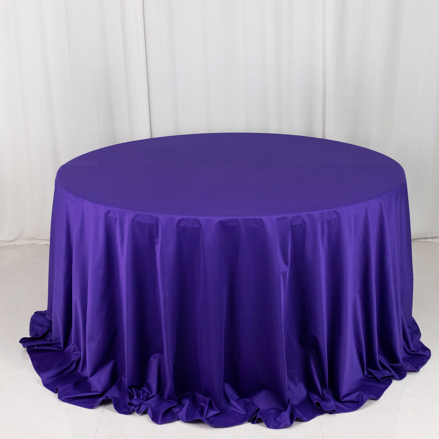 132" Purple Premium Scuba Wrinkle Free Round Tablecloth, Seamless Scuba Polyester Tablecloth