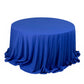 132" Royal Blue Scuba Wrinkle Free Round Tablecloth, Seamless Scuba Polyester Tablecloth