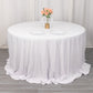 132" White Scuba Wrinkle Free Round Tablecloth, Seamless Scuba Polyester Tablecloth