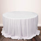 132" White Scuba Wrinkle Free Round Tablecloth, Seamless Scuba Polyester Tablecloth