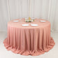 Scuba Round 132" Tablecloth Dusty Rose - Wrinkle Free & Stain Resistant Seamless Table Cover