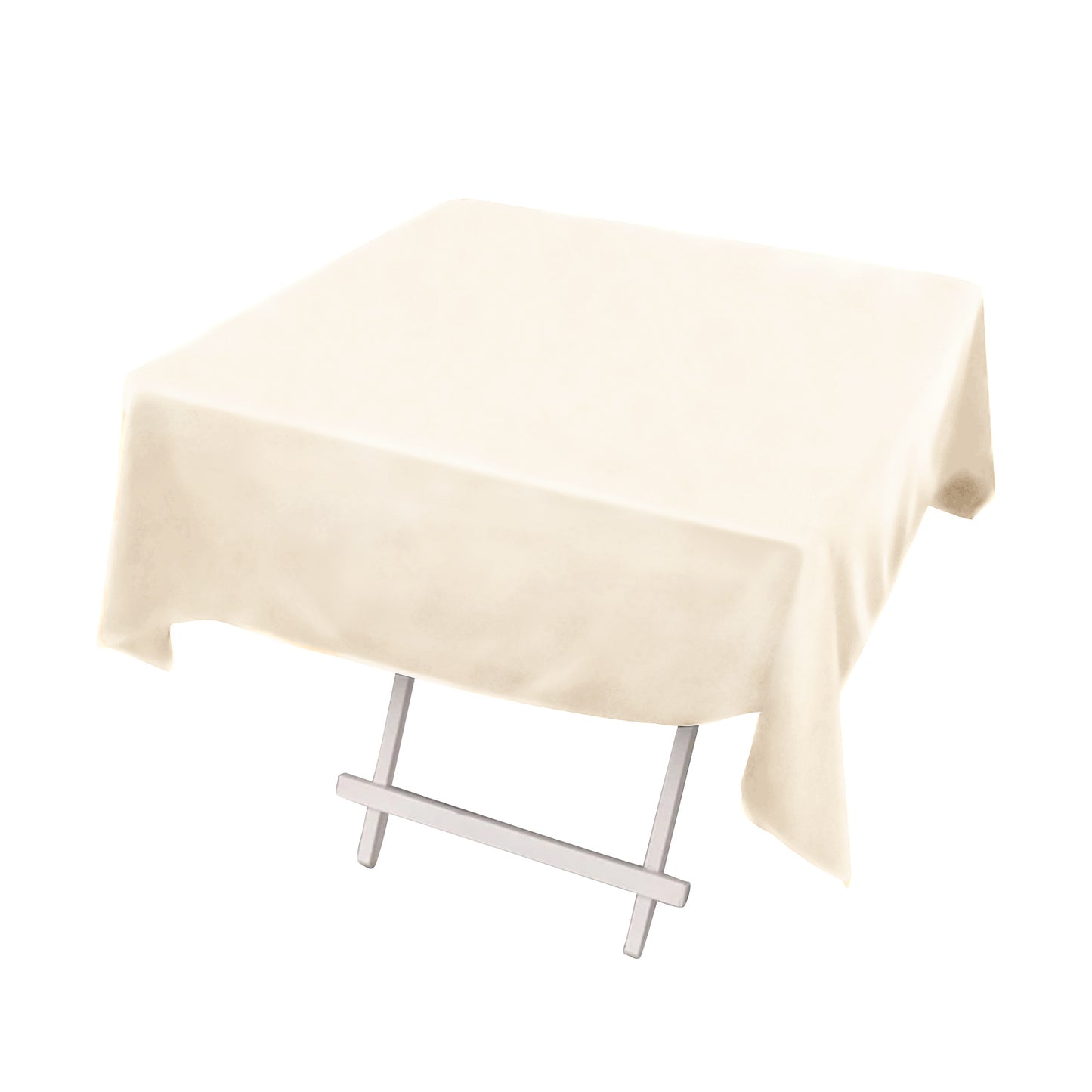 54" Beige Premium Scuba Wrinkle Free Square Tablecloth, Scuba Polyester Tablecloth