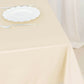 54" Beige Scuba Wrinkle Free Square Tablecloth, Scuba Polyester Tablecloth