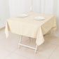 54" Beige Scuba Wrinkle Free Square Tablecloth, Scuba Polyester Tablecloth