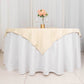 54" Beige Scuba Wrinkle Free Square Table Overlay, Scuba Polyester Table Topper