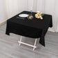 54" Black Scuba Wrinkle Free Square Tablecloth, Scuba Polyester Tablecloth