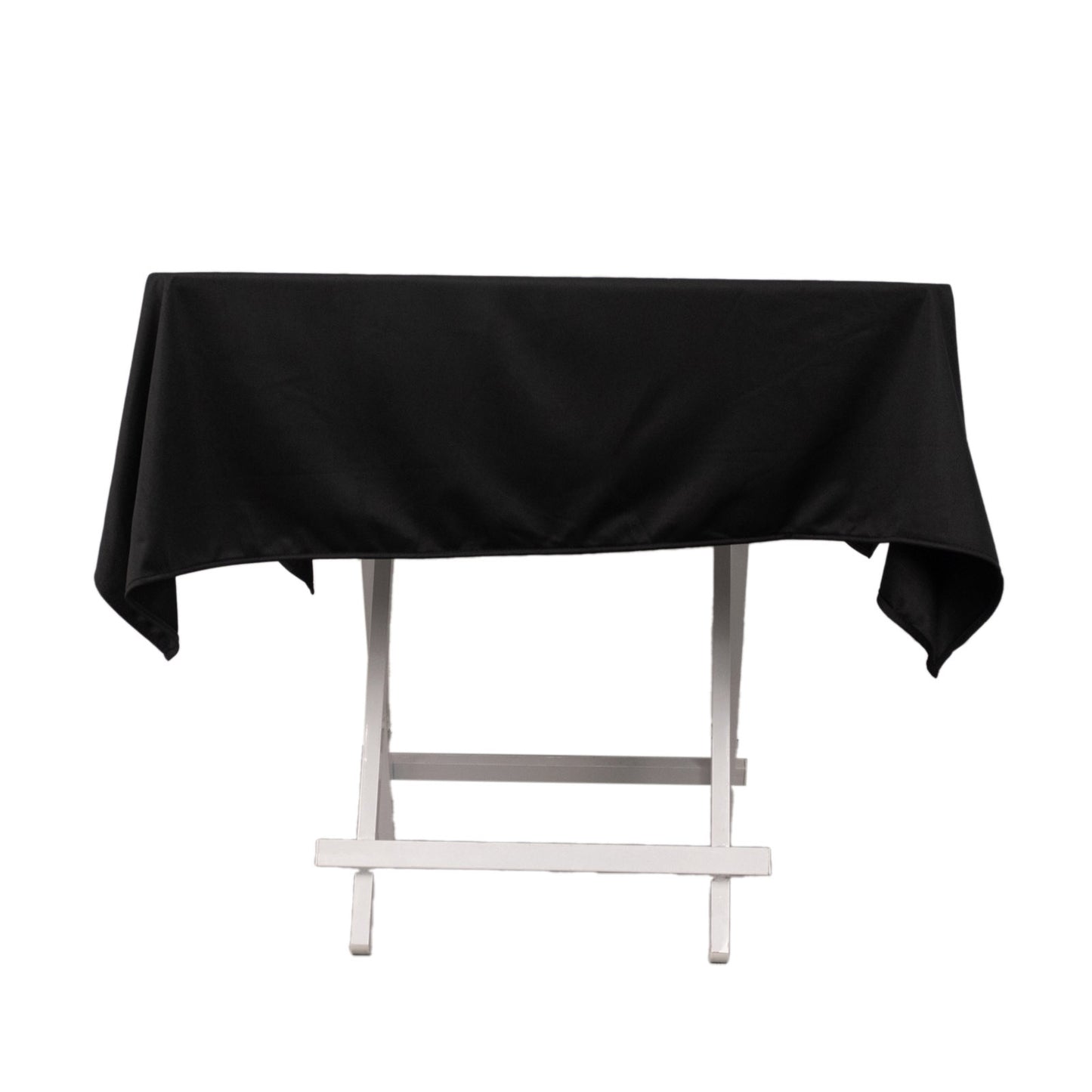 54" Black Scuba Wrinkle Free Square Tablecloth, Scuba Polyester Tablecloth