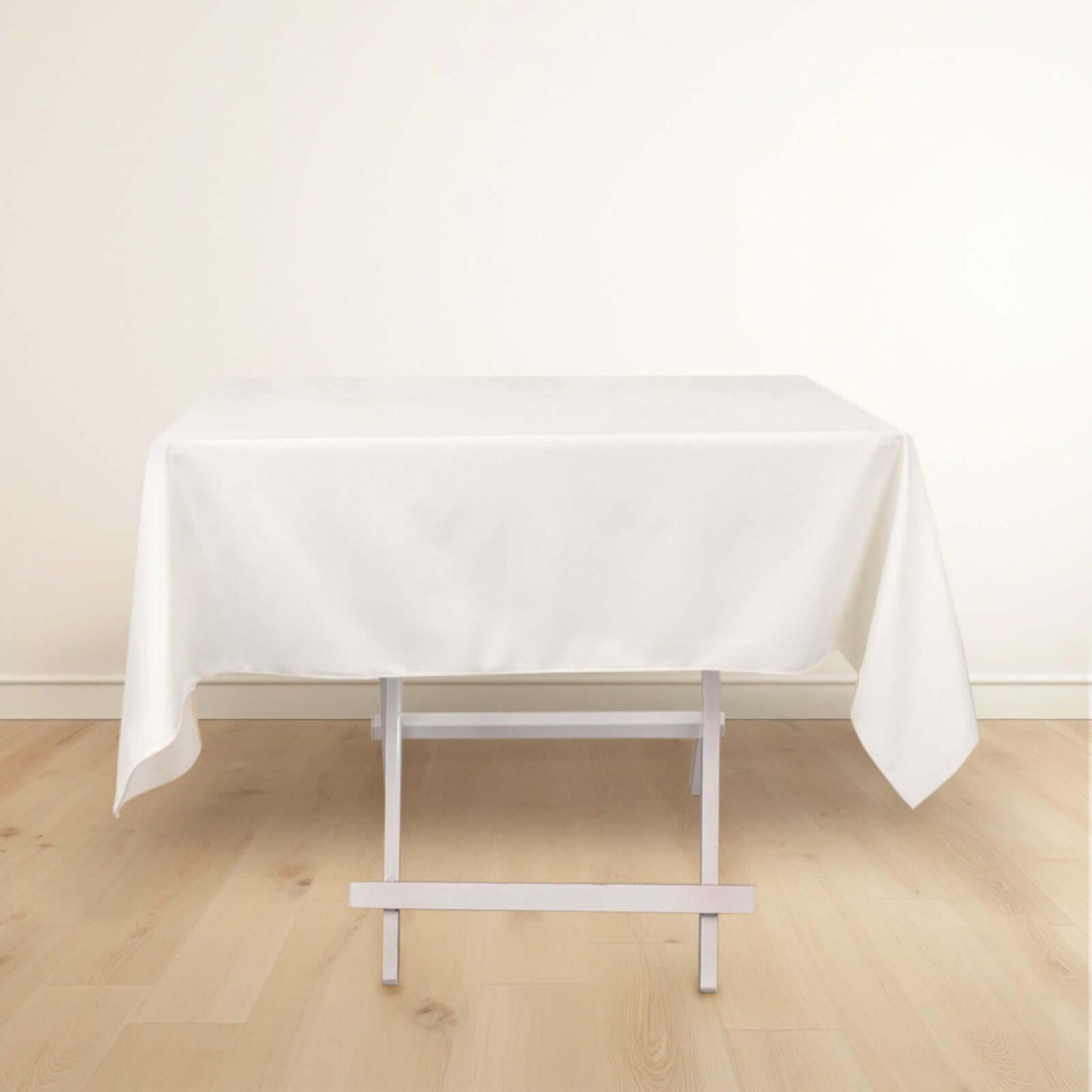 54" Ivory Scuba Wrinkle Free Square Tablecloth, Scuba Polyester Tablecloth