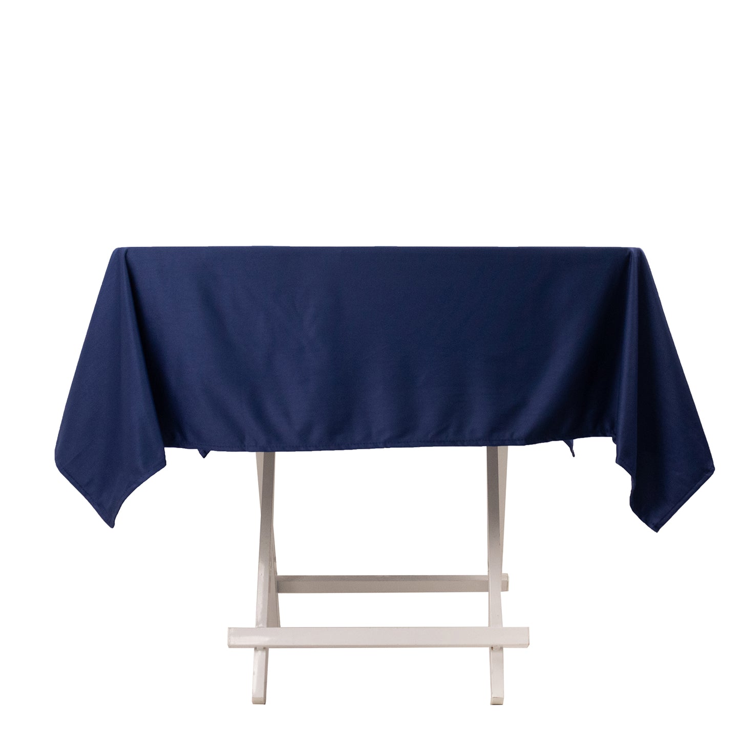 54" Navy Blue Premium Scuba Wrinkle Free Square Tablecloth, Scuba Polyester Tablecloth