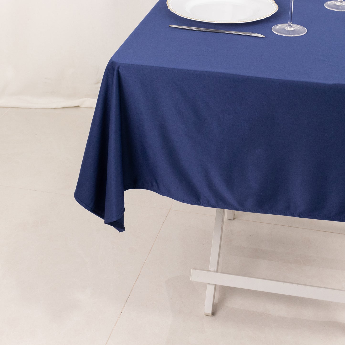 54" Navy Blue Premium Scuba Wrinkle Free Square Tablecloth, Scuba Polyester Tablecloth