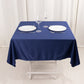 54" Navy Blue Scuba Wrinkle Free Square Tablecloth, Scuba Polyester Tablecloth