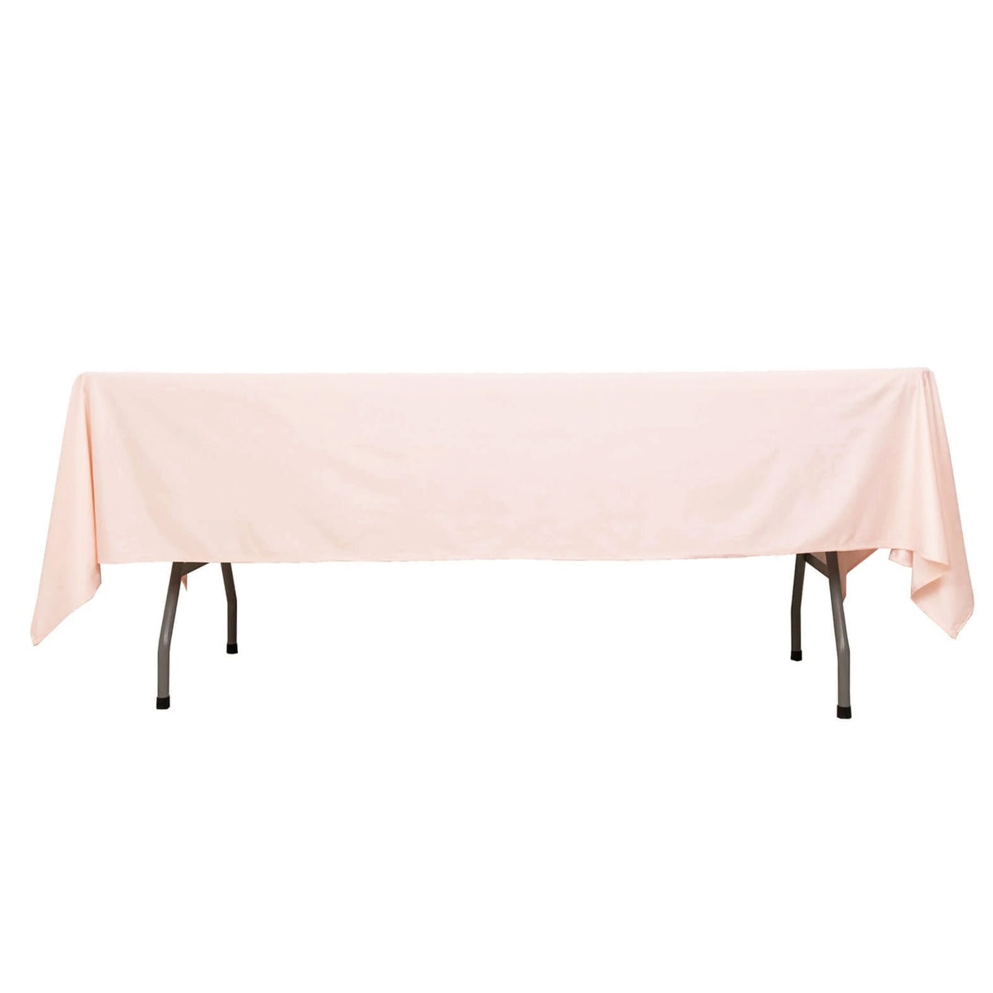 60"x102" Blush Premium Scuba Wrinkle Free Rectangular Tablecloth, Scuba Polyester Tablecloth