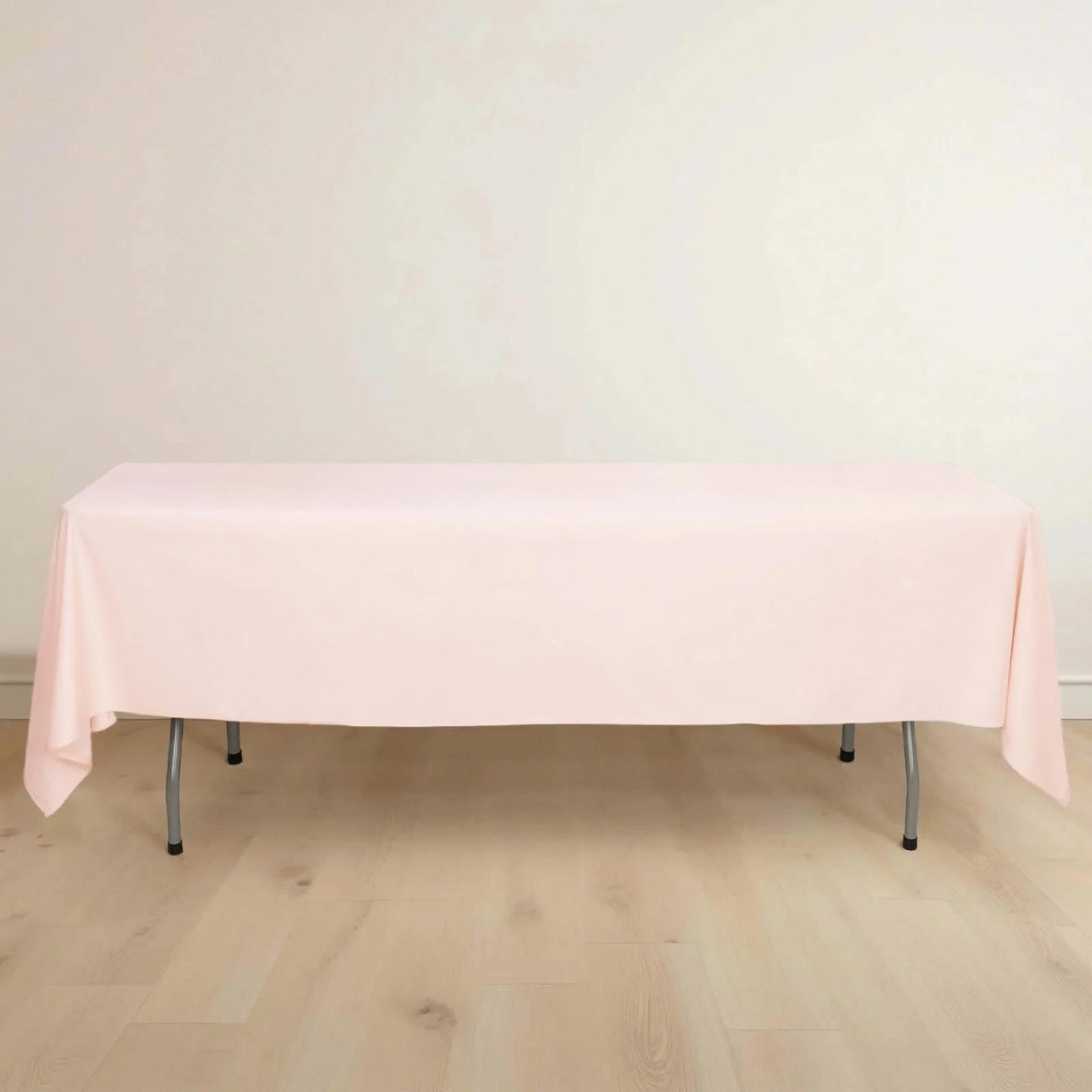 60"x102" Blush Scuba Wrinkle Free Rectangular Tablecloth, Scuba Polyester Tablecloth
