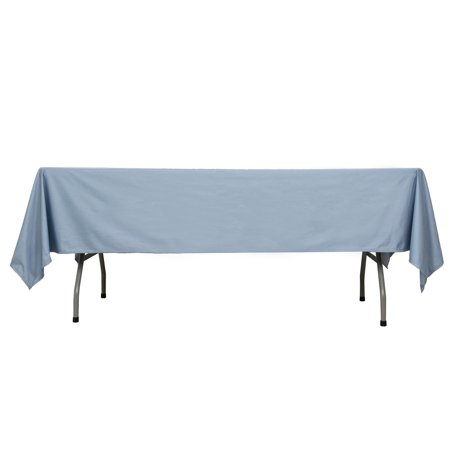 60"x102" Dusty Blue Premium Scuba Wrinkle Free Rectangular Tablecloth, Scuba Polyester Tablecloth