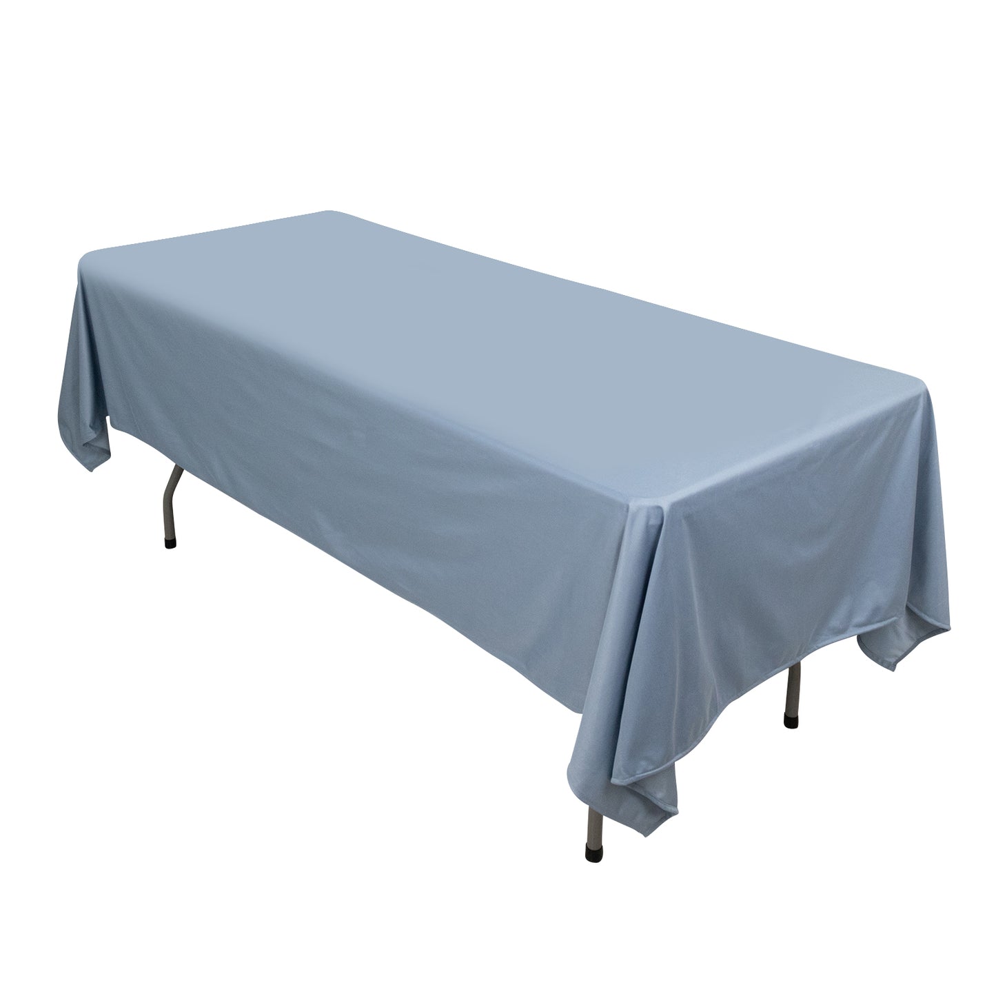 60"x102" Dusty Blue Premium Scuba Wrinkle Free Rectangular Tablecloth, Scuba Polyester Tablecloth