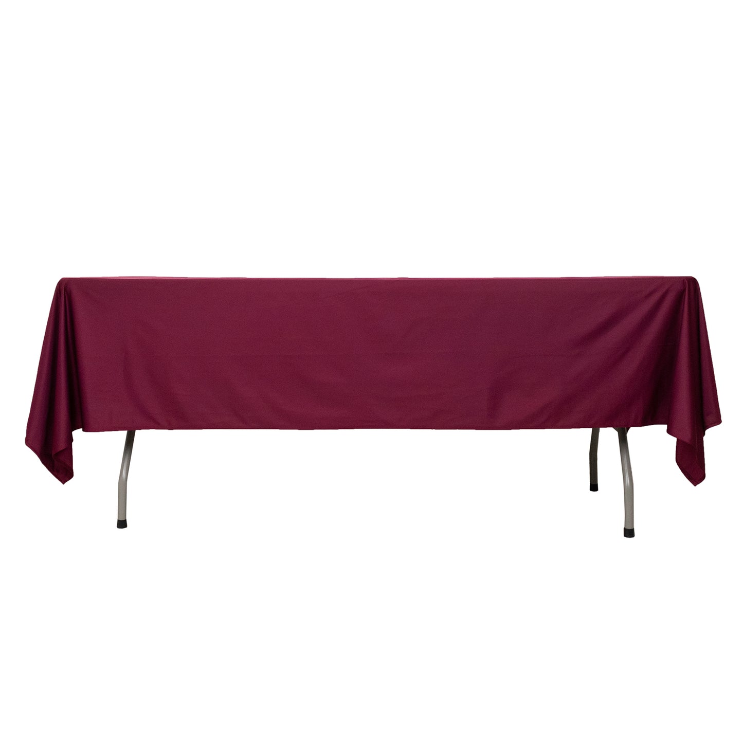 60"x102" Burgundy Premium Scuba Wrinkle Free Rectangular Tablecloth, Scuba Polyester Tablecloth