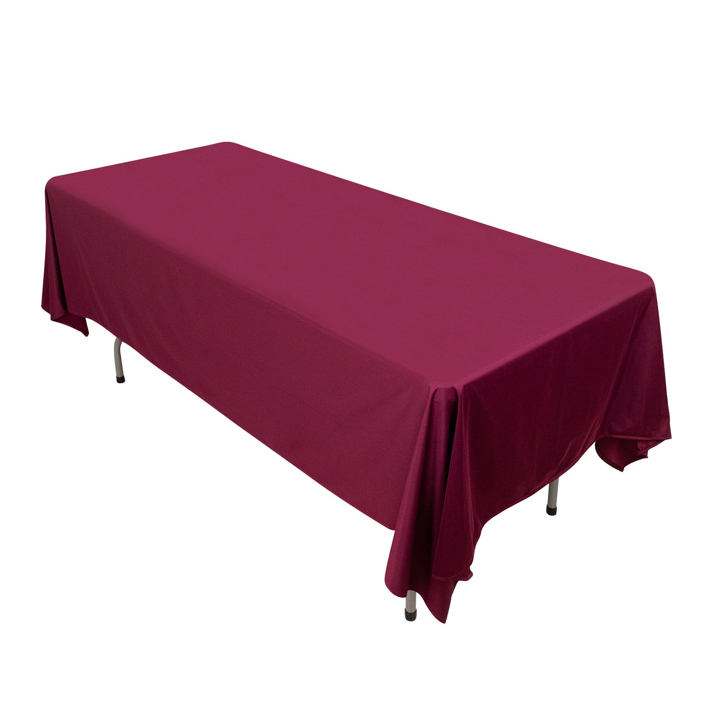 60"x102" Burgundy Premium Scuba Wrinkle Free Rectangular Tablecloth, Scuba Polyester Tablecloth