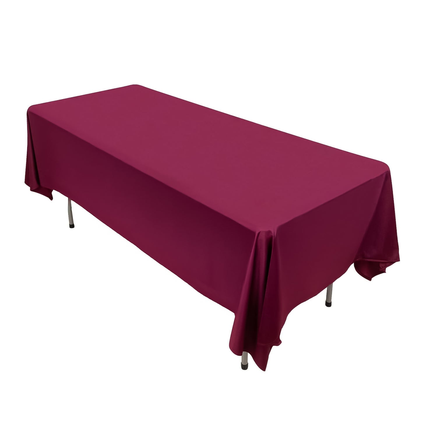 60"x102" Burgundy Scuba Wrinkle Free Rectangular Tablecloth, Scuba Polyester Tablecloth