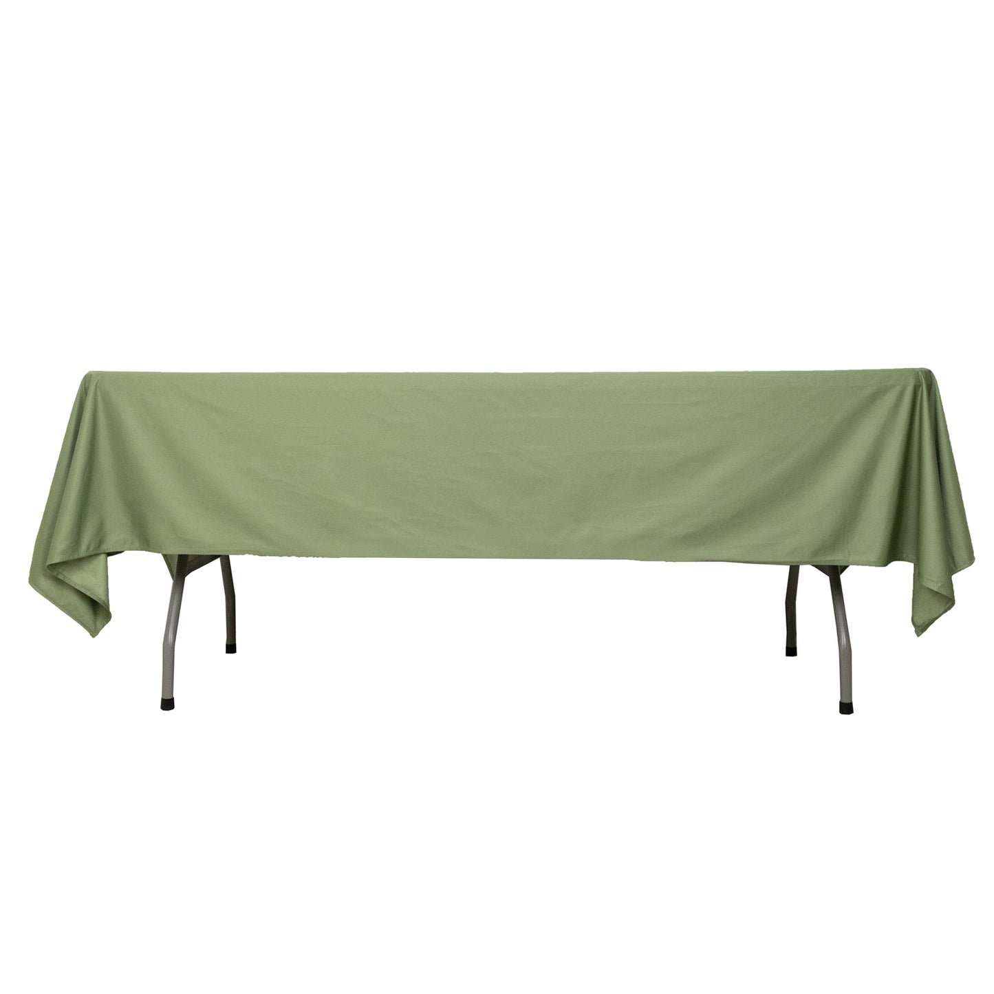 60"x102" Dusty Sage Green Premium Scuba Wrinkle Free Rectangular Tablecloth, Scuba Polyester Tablecloth