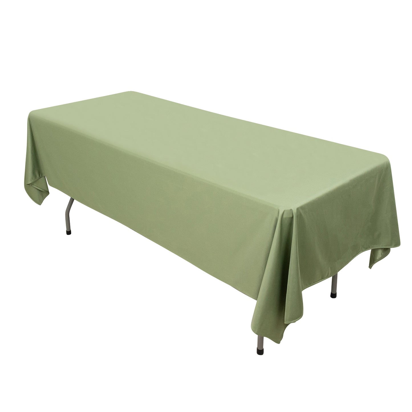 60"x102" Dusty Sage Green Premium Scuba Wrinkle Free Rectangular Tablecloth, Scuba Polyester Tablecloth