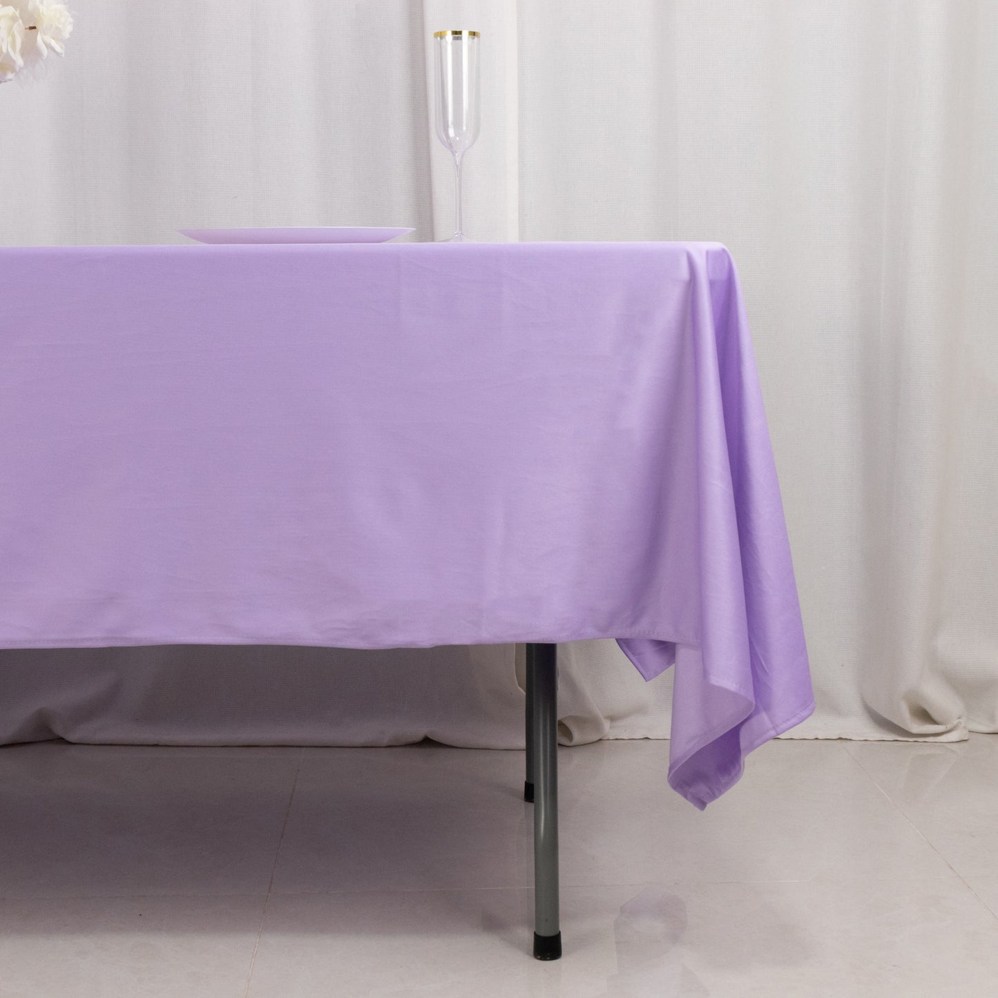 60"x102" Lavender Lilac Scuba Wrinkle Free Rectangular Tablecloth, Scuba Polyester Tablecloth