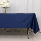 60"x102" Navy Blue Scuba Wrinkle Free Rectangular Tablecloth, Scuba Polyester Tablecloth
