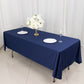 60"x102" Navy Blue Scuba Wrinkle Free Rectangular Tablecloth, Scuba Polyester Tablecloth