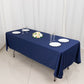 60"x102" Navy Blue Scuba Wrinkle Free Rectangular Tablecloth, Scuba Polyester Tablecloth