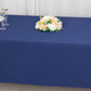 60"x102" Navy Blue Scuba Wrinkle Free Rectangular Tablecloth, Scuba Polyester Tablecloth