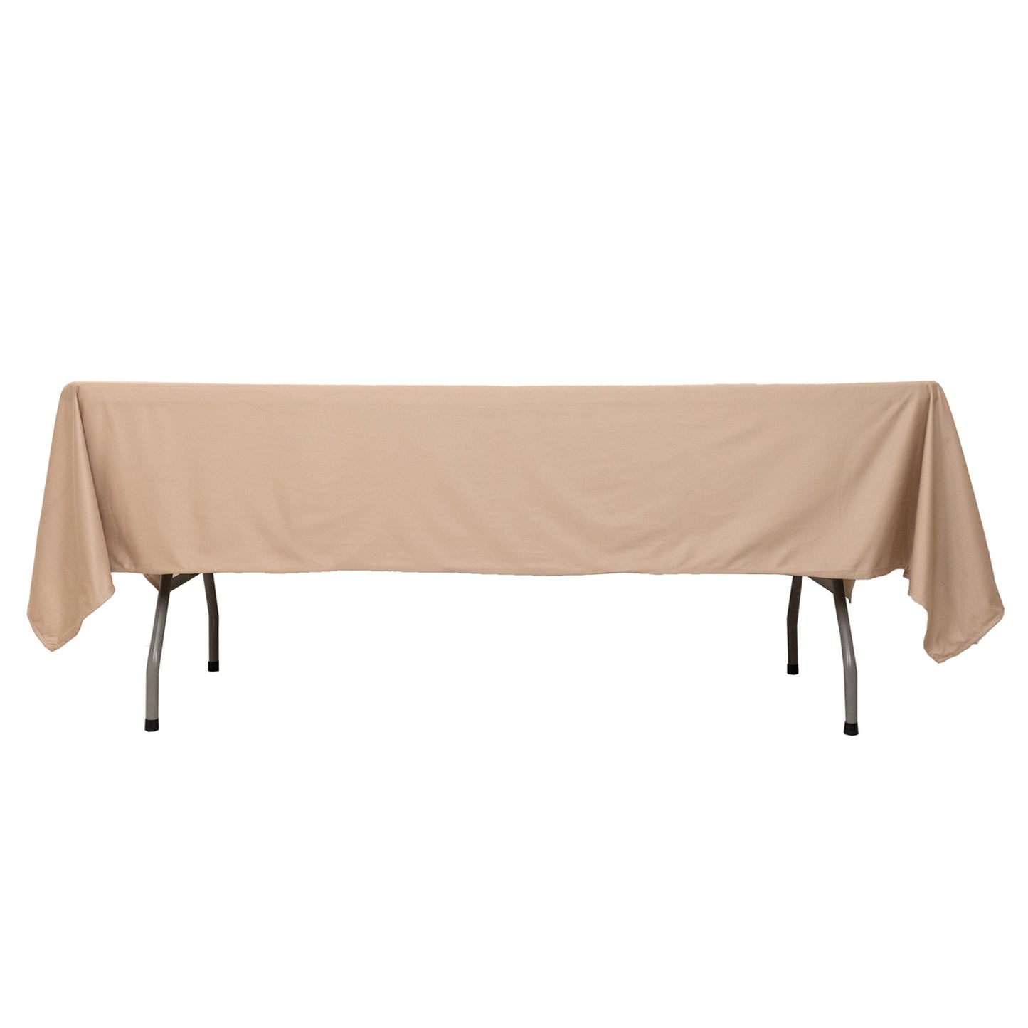 60"x102" Nude Premium Scuba Wrinkle Free Rectangular Tablecloth, Scuba Polyester Tablecloth