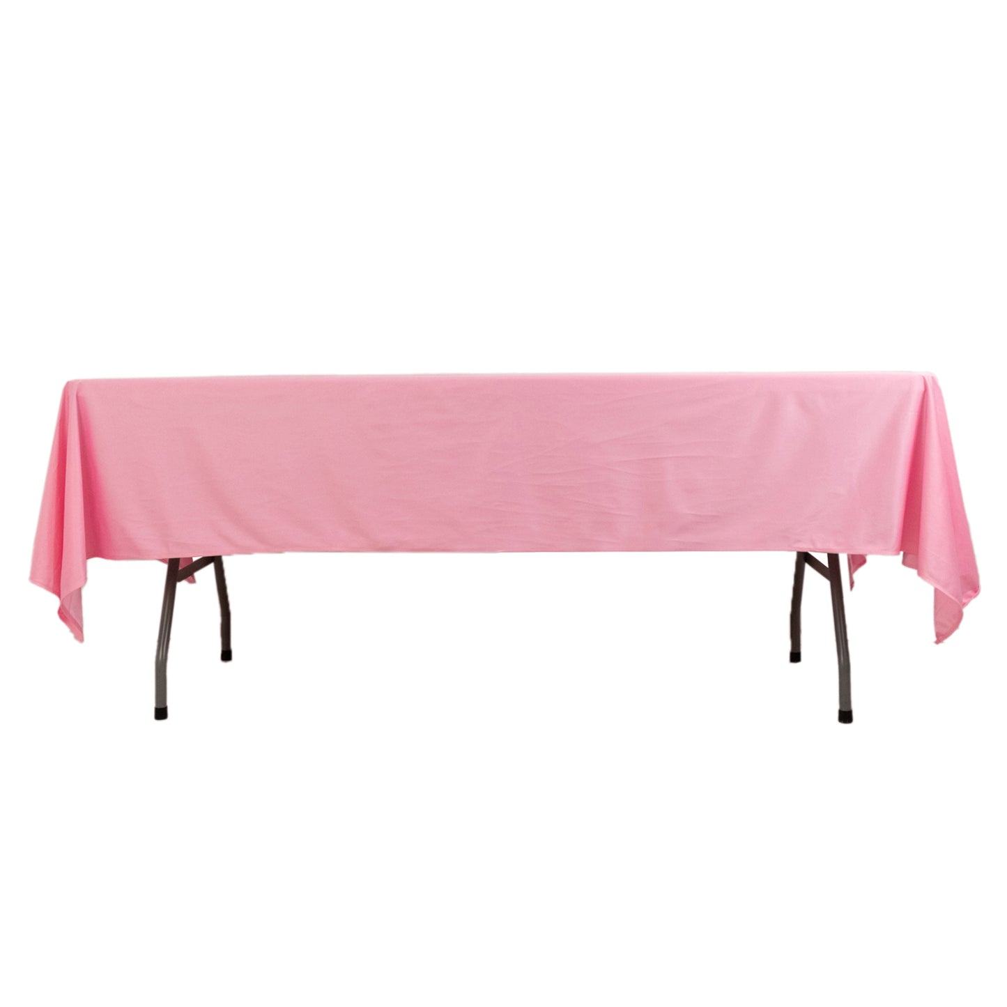 60"x102" Pink Scuba Wrinkle Free Rectangular Tablecloth, Scuba Polyester Tablecloth