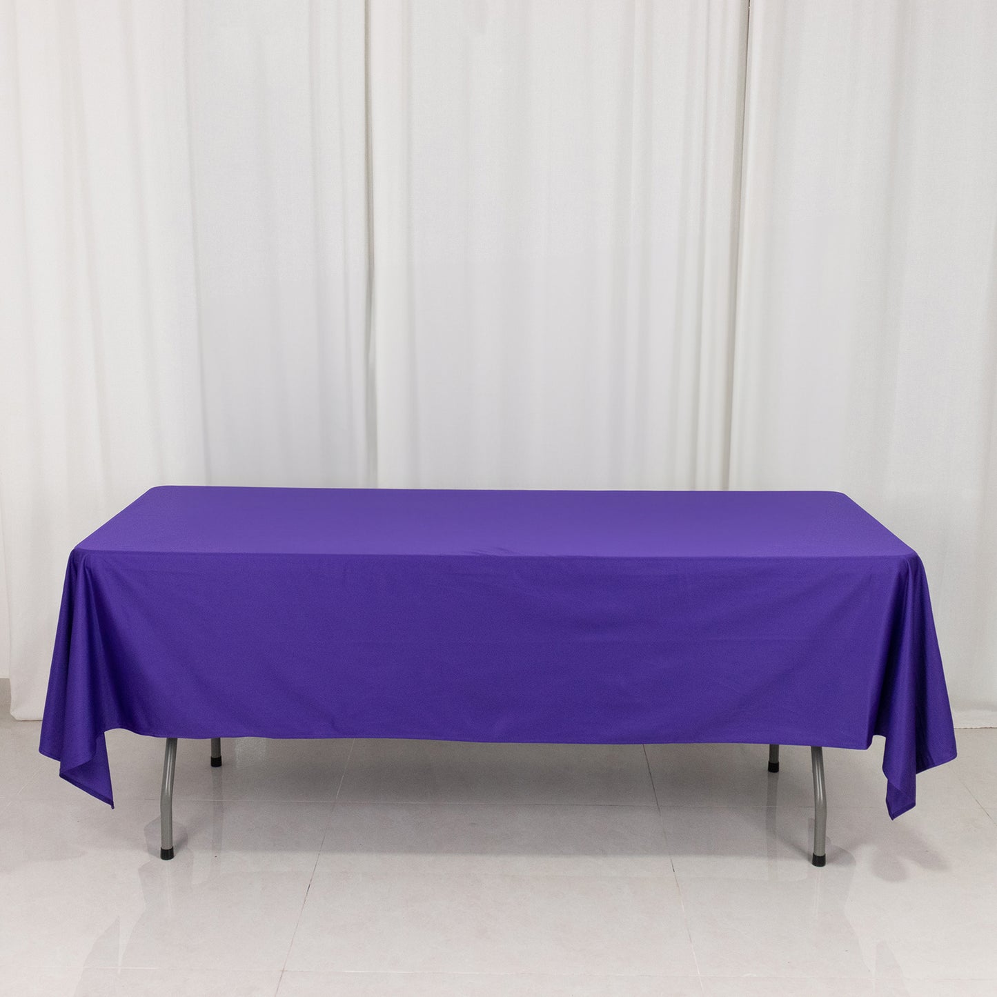 60"x102" Purple Premium Scuba Wrinkle Free Rectangular Tablecloth, Scuba Polyester Tablecloth