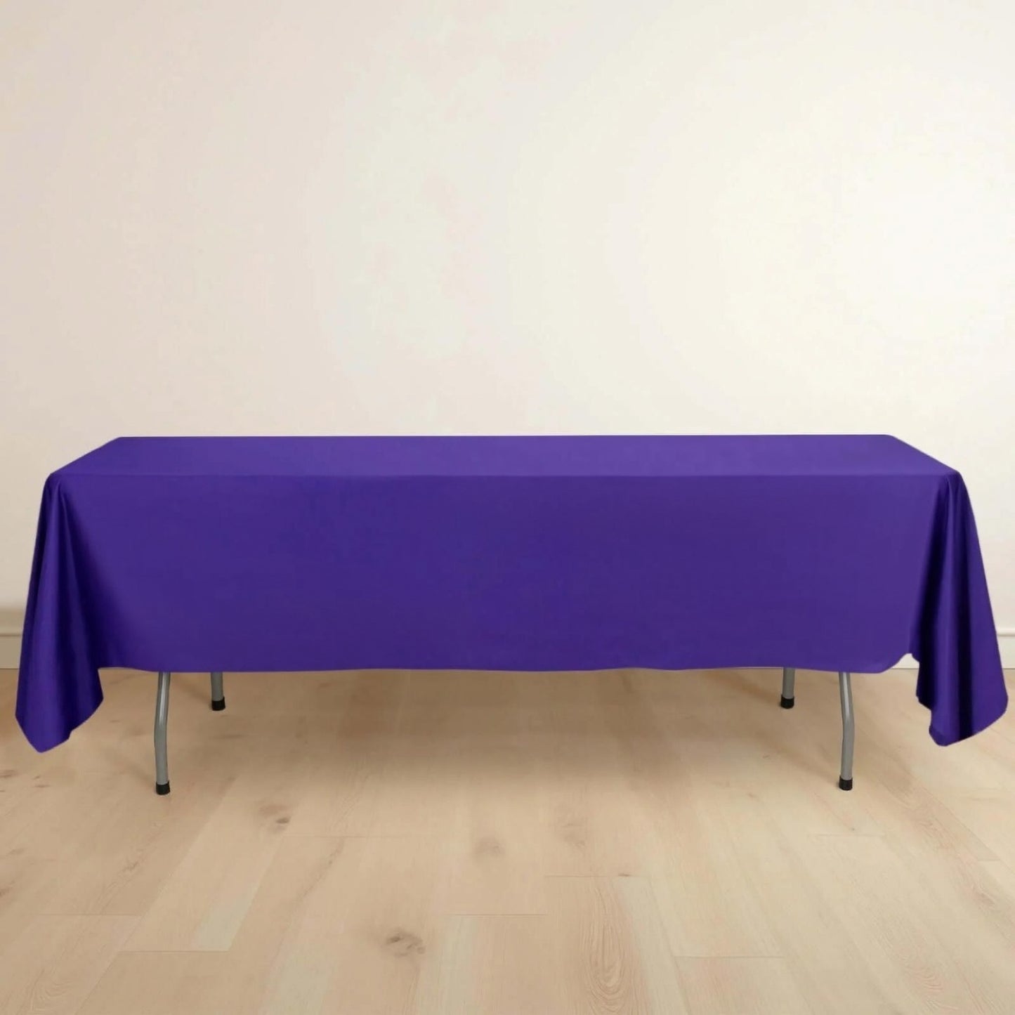 60"x102" Purple Scuba Wrinkle Free Rectangular Tablecloth, Scuba Polyester Tablecloth