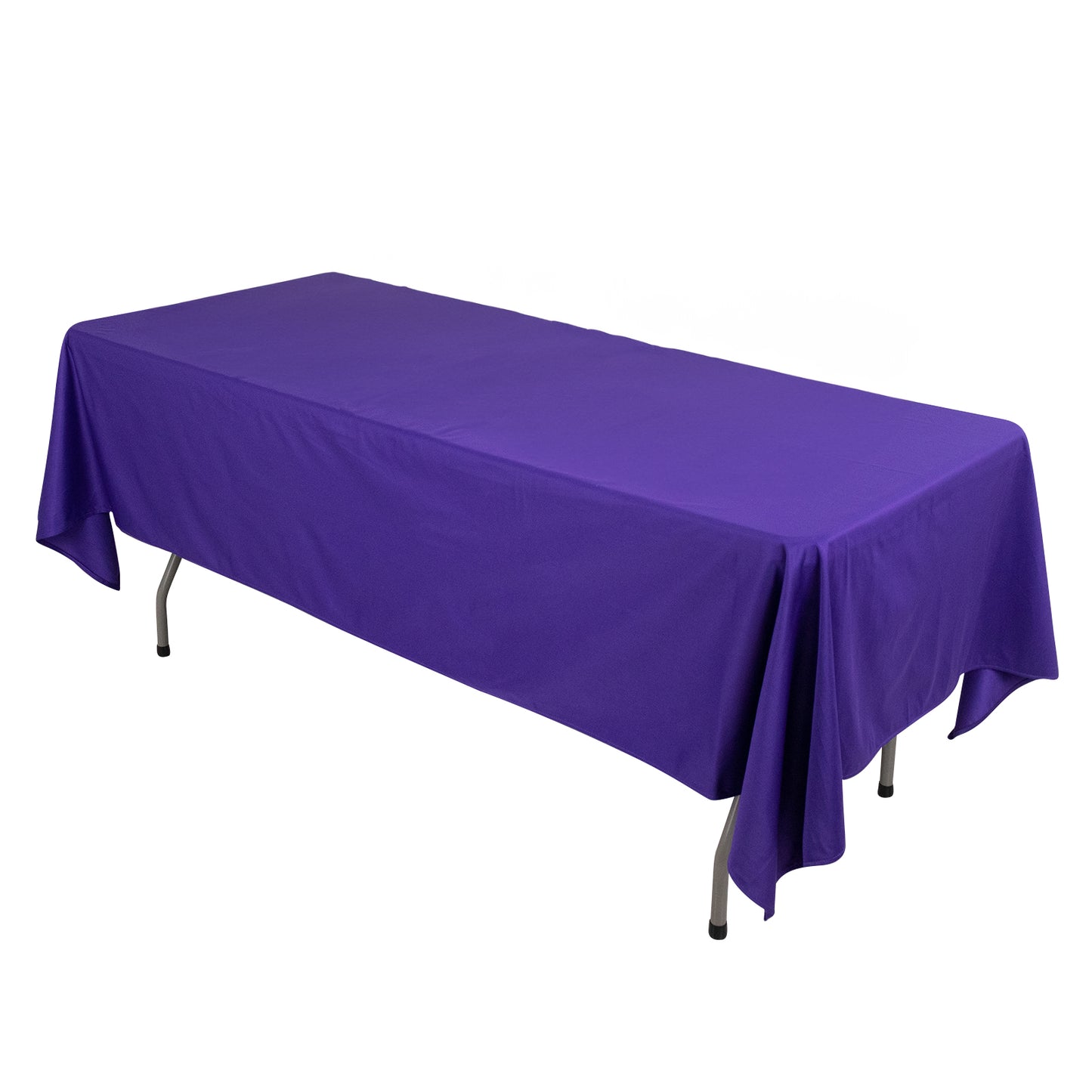 60"x102" Purple Premium Scuba Wrinkle Free Rectangular Tablecloth, Scuba Polyester Tablecloth