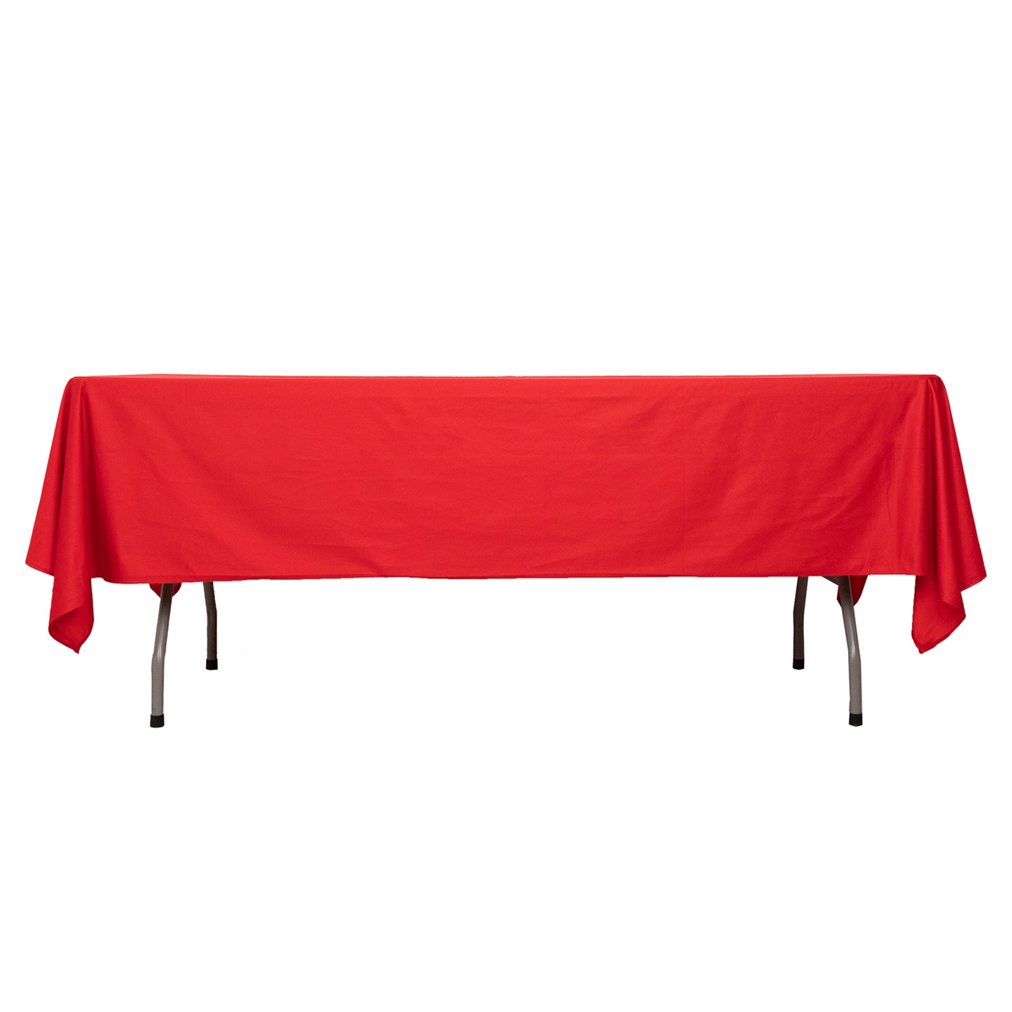 60"x102" Red Premium Scuba Wrinkle Free Rectangular Tablecloth, Scuba Polyester Tablecloth