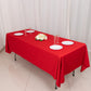 60"x102" Red Scuba Wrinkle Free Rectangular Tablecloth, Scuba Polyester Tablecloth