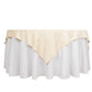 70" Beige Scuba Wrinkle Free Square Table Overlay, Scuba Polyester Table Topper