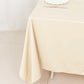 70" Beige Scuba Wrinkle Free Square Table Overlay, Scuba Polyester Table Topper