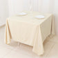 70" Beige Scuba Wrinkle Free Square Tablecloth, Scuba Polyester Tablecloth