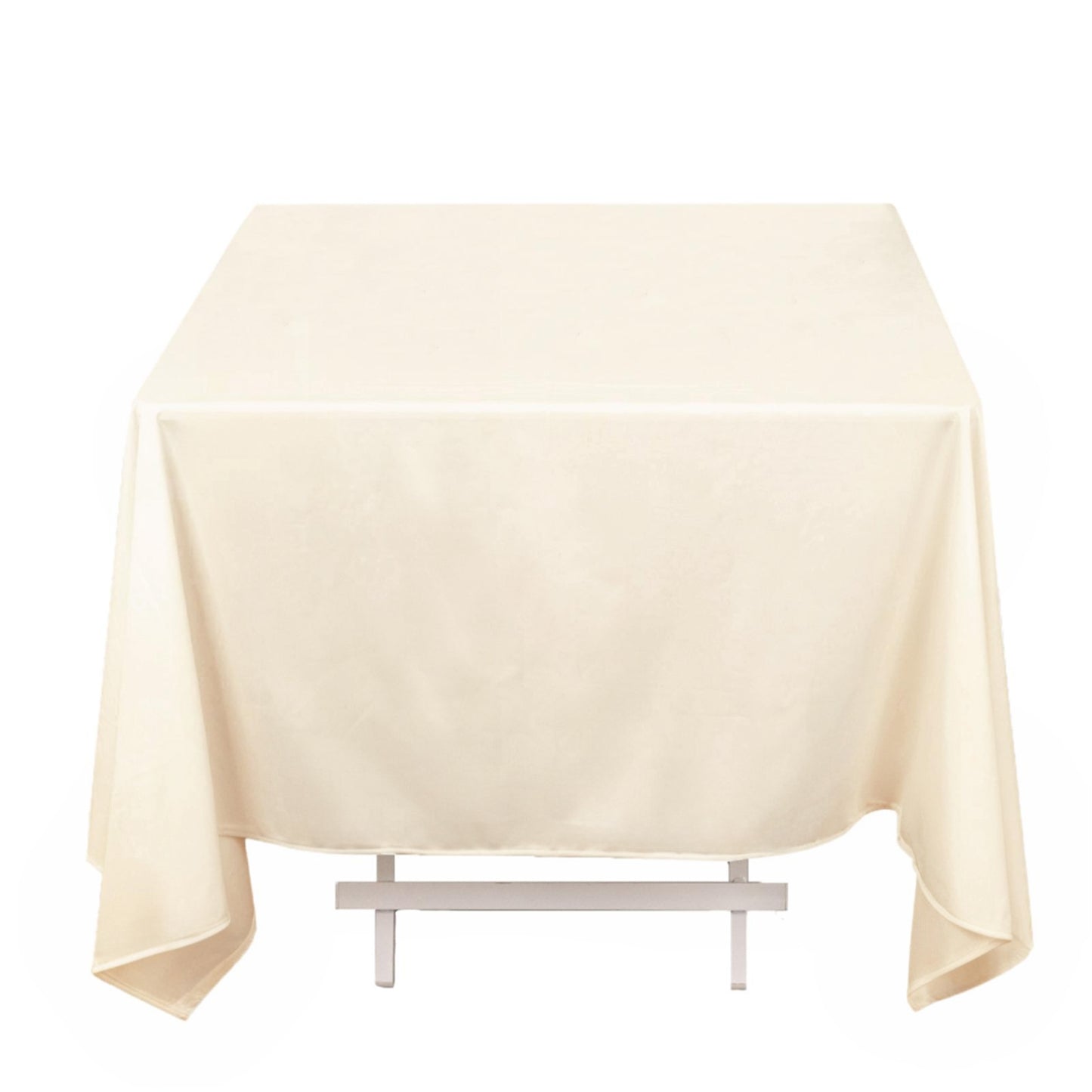 70" Beige Scuba Wrinkle Free Square Tablecloth, Scuba Polyester Tablecloth