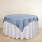 70" Dusty Blue Scuba Wrinkle Free Square Table Overlay, Scuba Polyester Table Topper