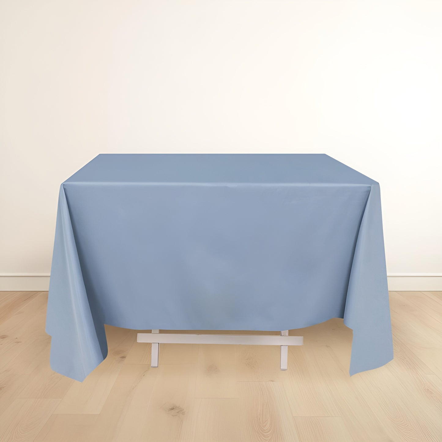 70" Dusty Blue Scuba Wrinkle Free Square Tablecloth, Scuba Polyester Tablecloth
