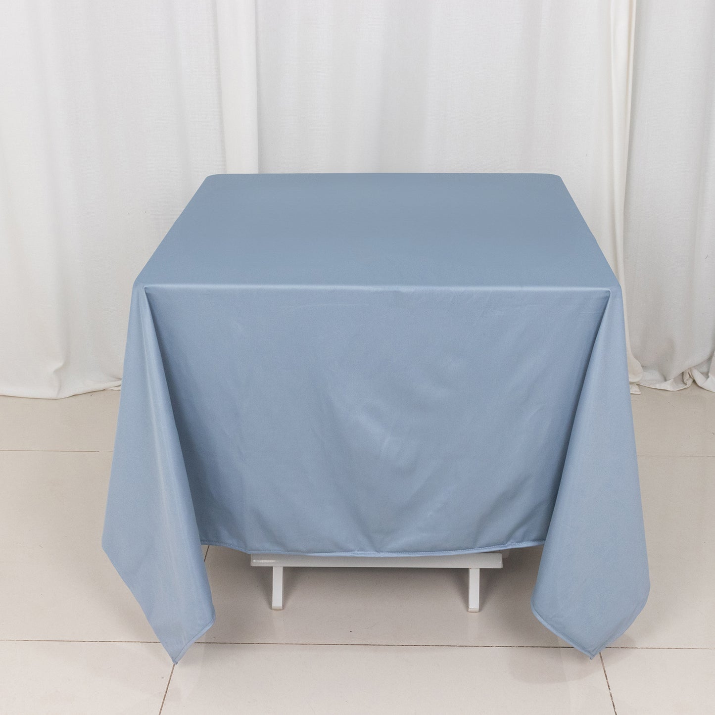 70" Dusty Blue Premium Scuba Wrinkle Free Square Tablecloth, Scuba Polyester Tablecloth